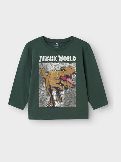 Name It Green Jurassic World Graphic Print Long Sleeve T-Shirt image 4