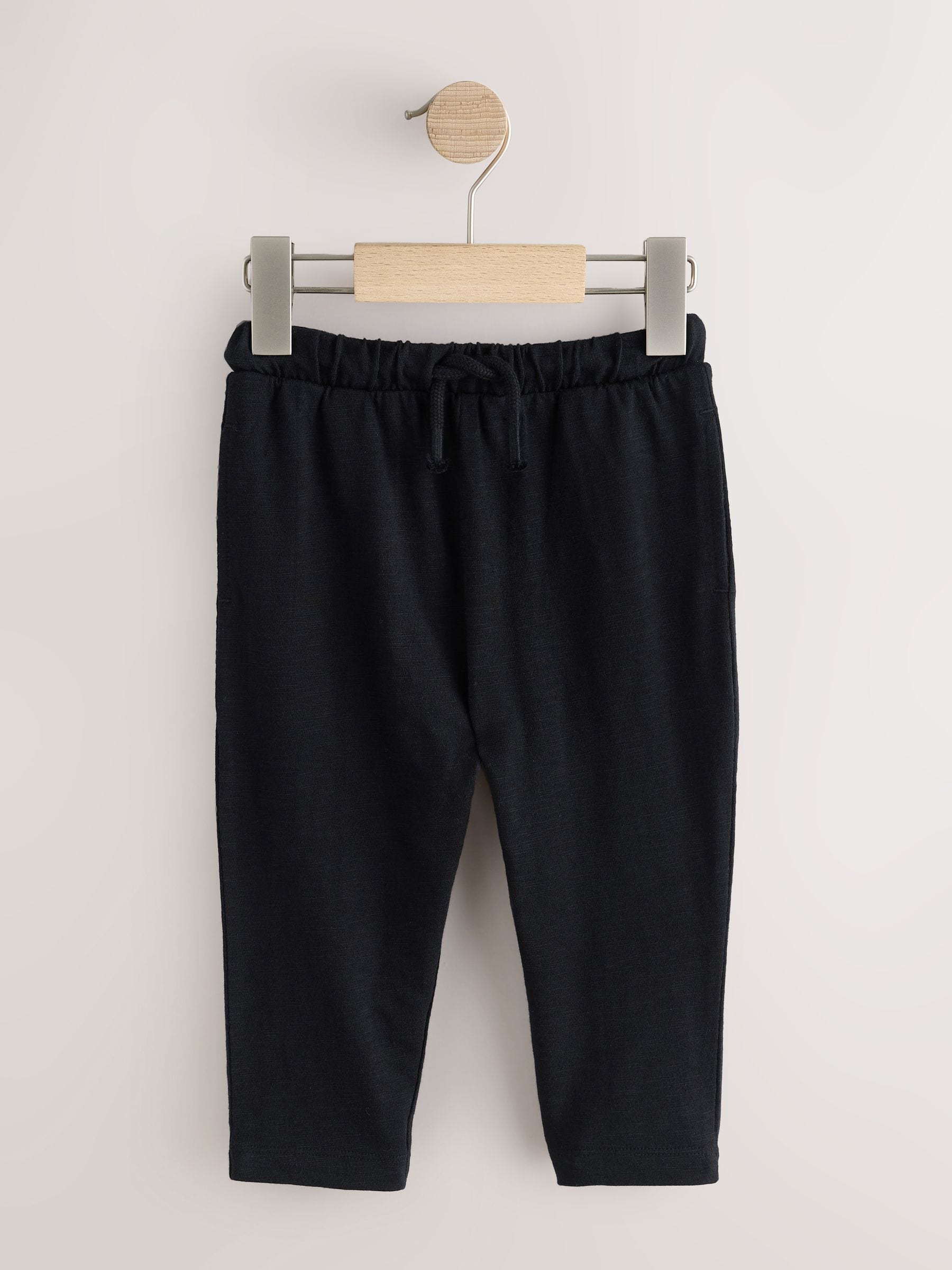 Black/ Navy Blue/ Grey Stripe Joggers 3 Pack (3mths-7yrs) image 2