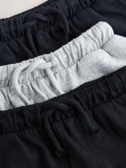 Black/ Navy Blue/ Grey Stripe Joggers 3 Pack (3mths-7yrs) image 7