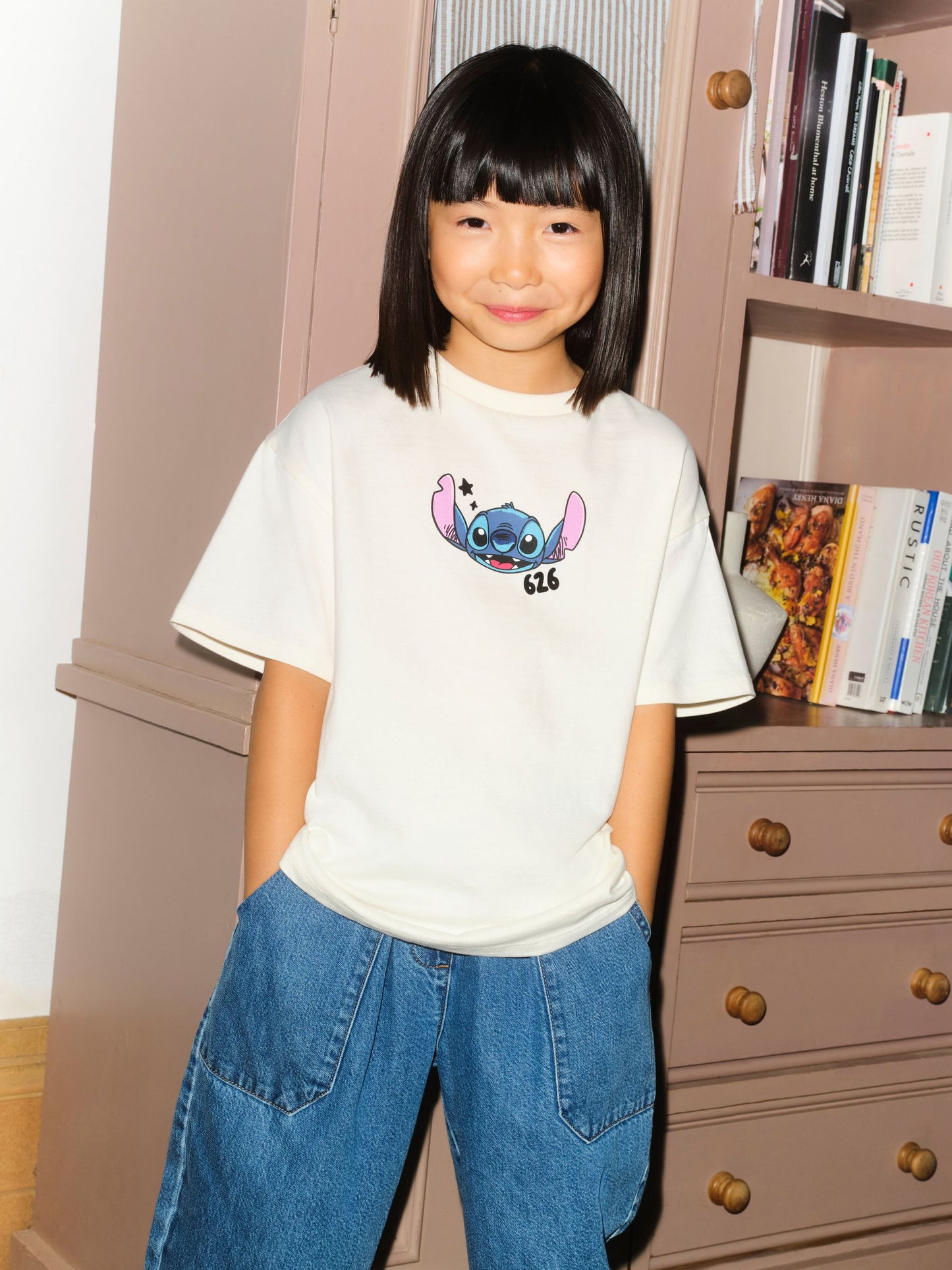 Dsiney Kidz - Ecru Lilo & Stitch Oversized Graphic T-Shirt (3-16yrs) image 1