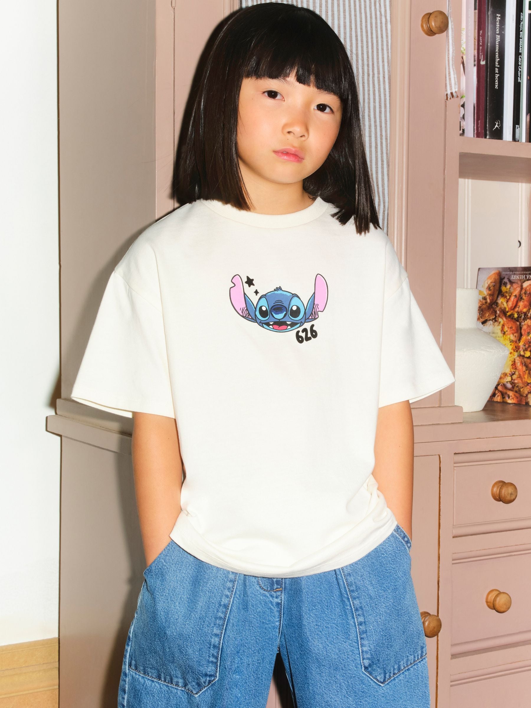 Dsiney Kidz - Ecru Lilo & Stitch Oversized Graphic T-Shirt (3-16yrs) image 4