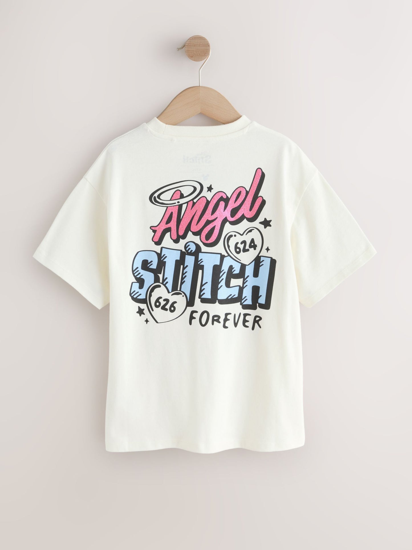 Dsiney Kidz - Ecru Lilo & Stitch Oversized Graphic T-Shirt (3-16yrs) image 6