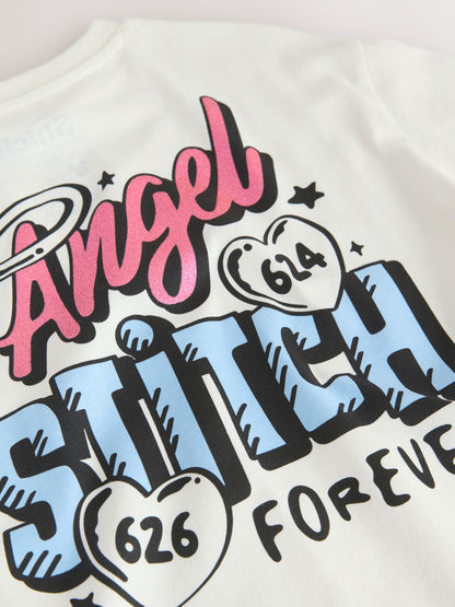 Dsiney Kidz - Ecru Lilo & Stitch Oversized Graphic T-Shirt (3-16yrs) image 7