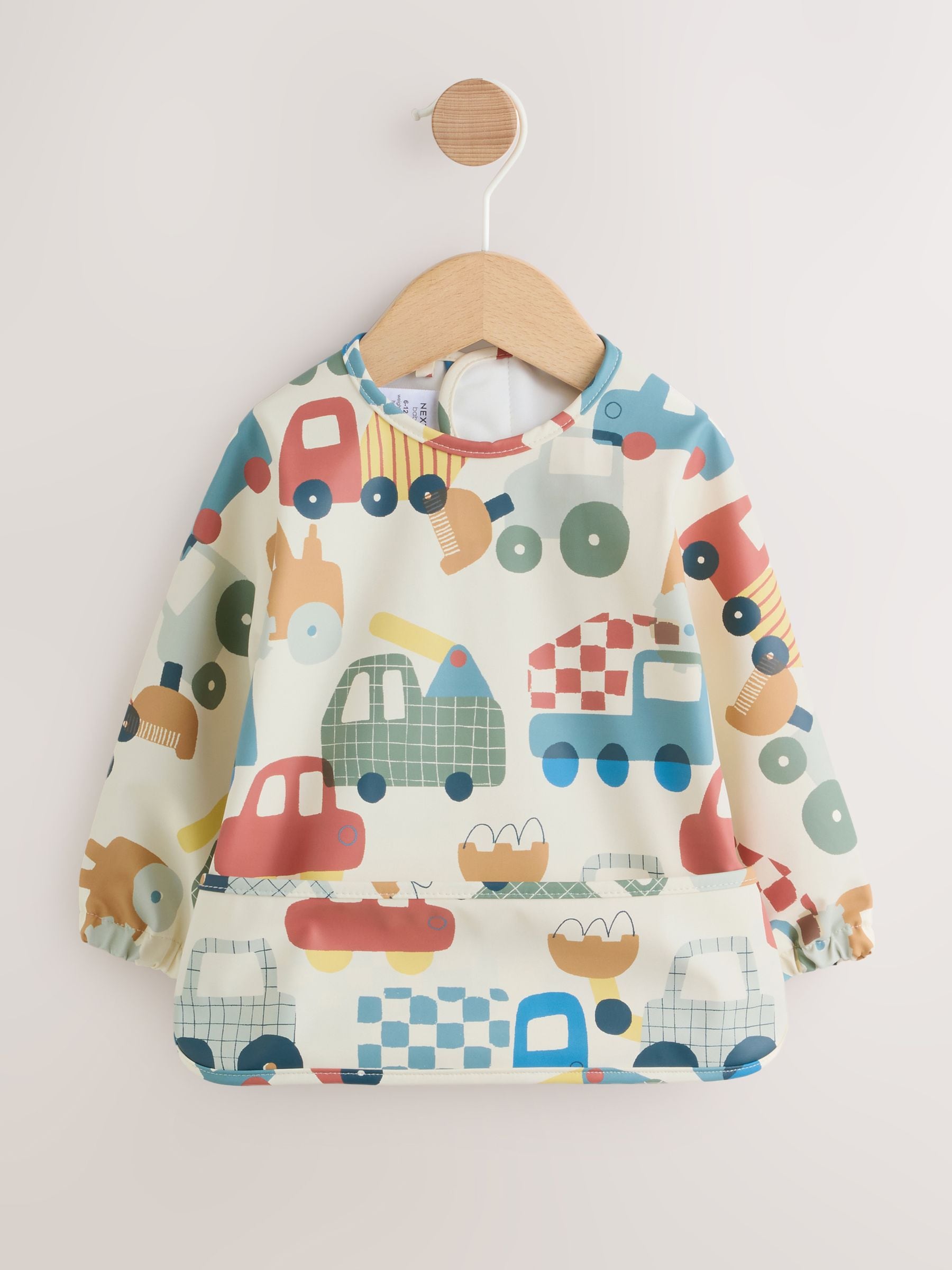 Blue/Red Transport Weaning And Feeding Sleeved Bib image 1