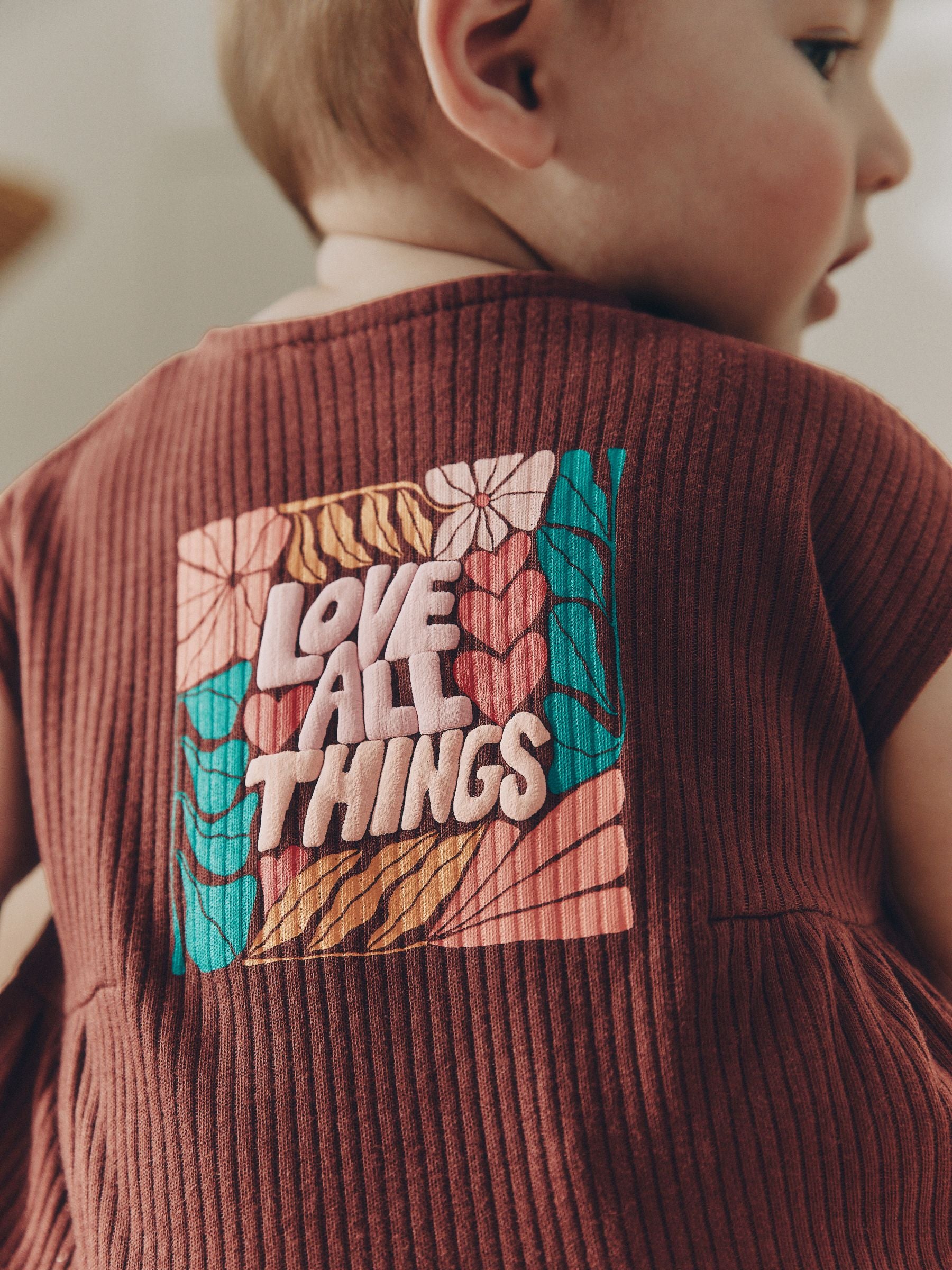 Brown Seminal Printed Rebecca Zwanzig Button Through Baby Romper image 3