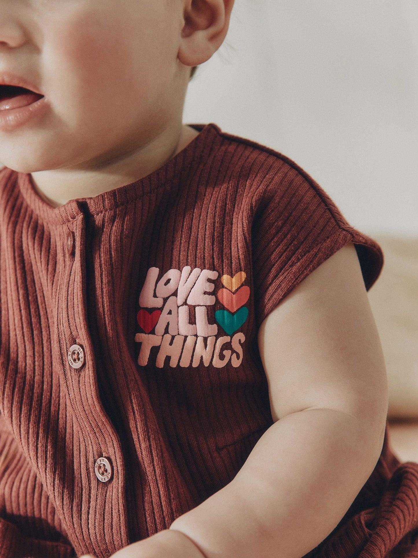 Brown Seminal Printed Rebecca Zwanzig Button Through Baby Romper image 4