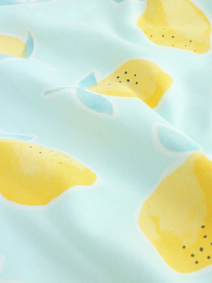 Blue and Yellow Lemon Printed Jersey Baby Rompers 3 Pack image 7