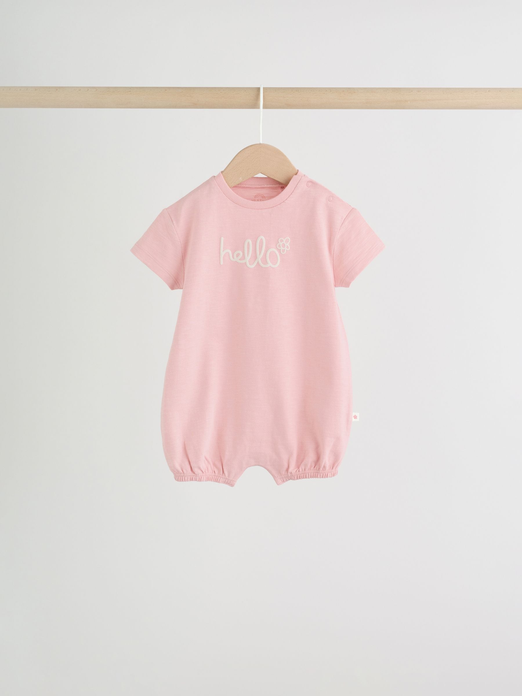 Pink Tonal Striped 3 Pack Jersey Baby Rompers 3 Pack image 3