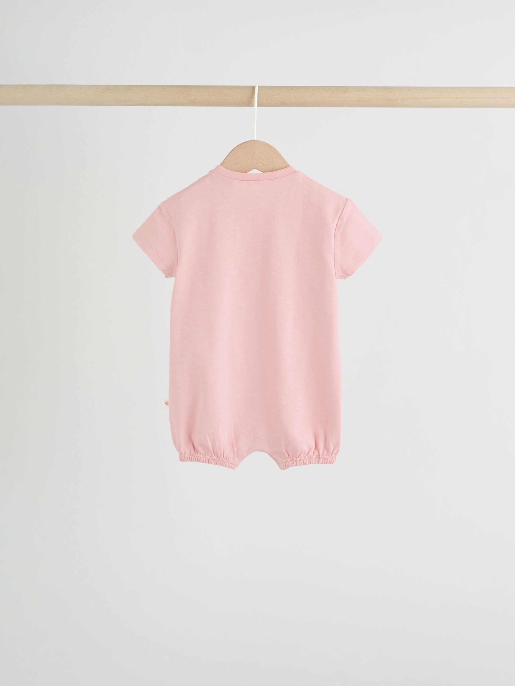 Pink Tonal Striped 3 Pack Jersey Baby Rompers 3 Pack image 4