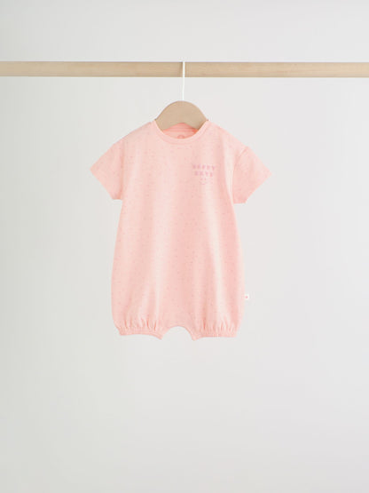 Pink Tonal Striped 3 Pack Jersey Baby Rompers 3 Pack image 6