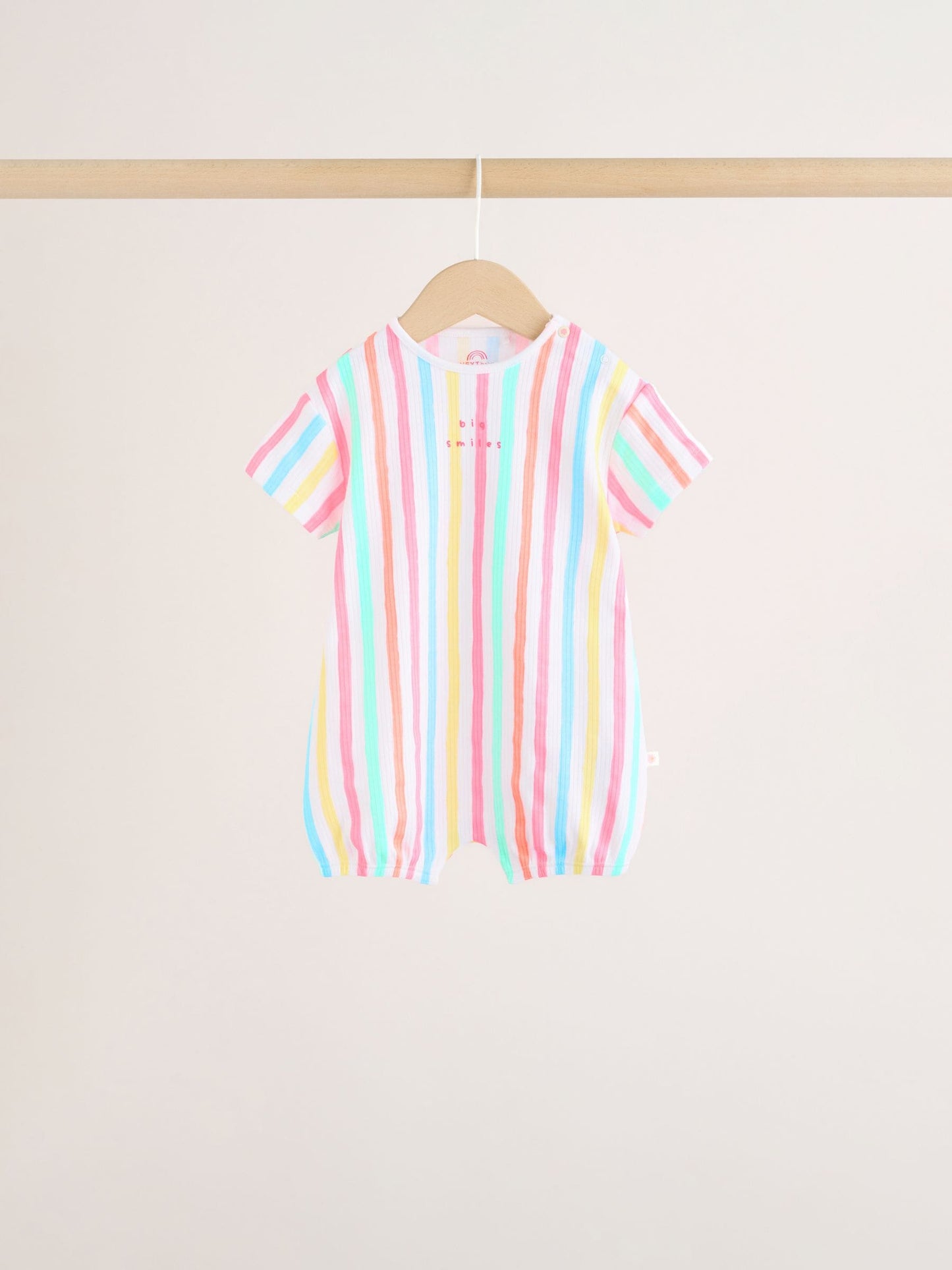 Multi Bright All-Over Printed Jersey Baby Rompers 3 Pack image 3