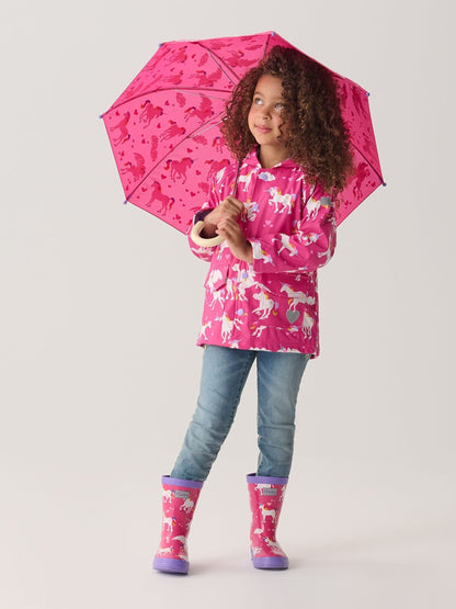 Hatley Pink Rainbow Unicorns Rain Wellies image 3