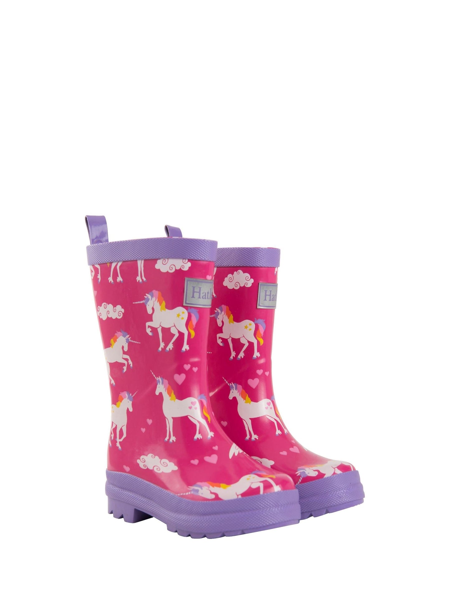 Hatley Pink Rainbow Unicorns Rain Wellies image 6