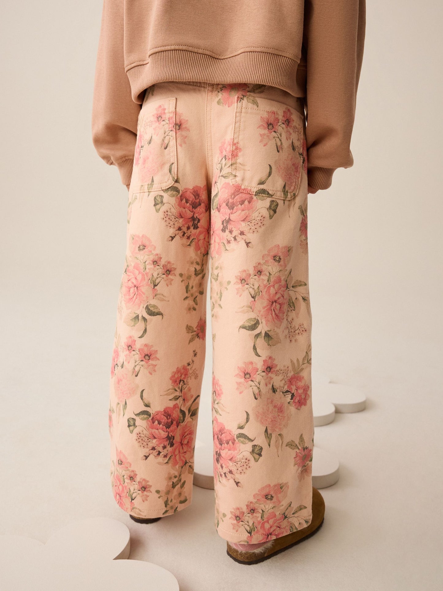 Dsiney Kidz - Pink Floral Print Wide Leg Jeans (3-16yrs) image 3