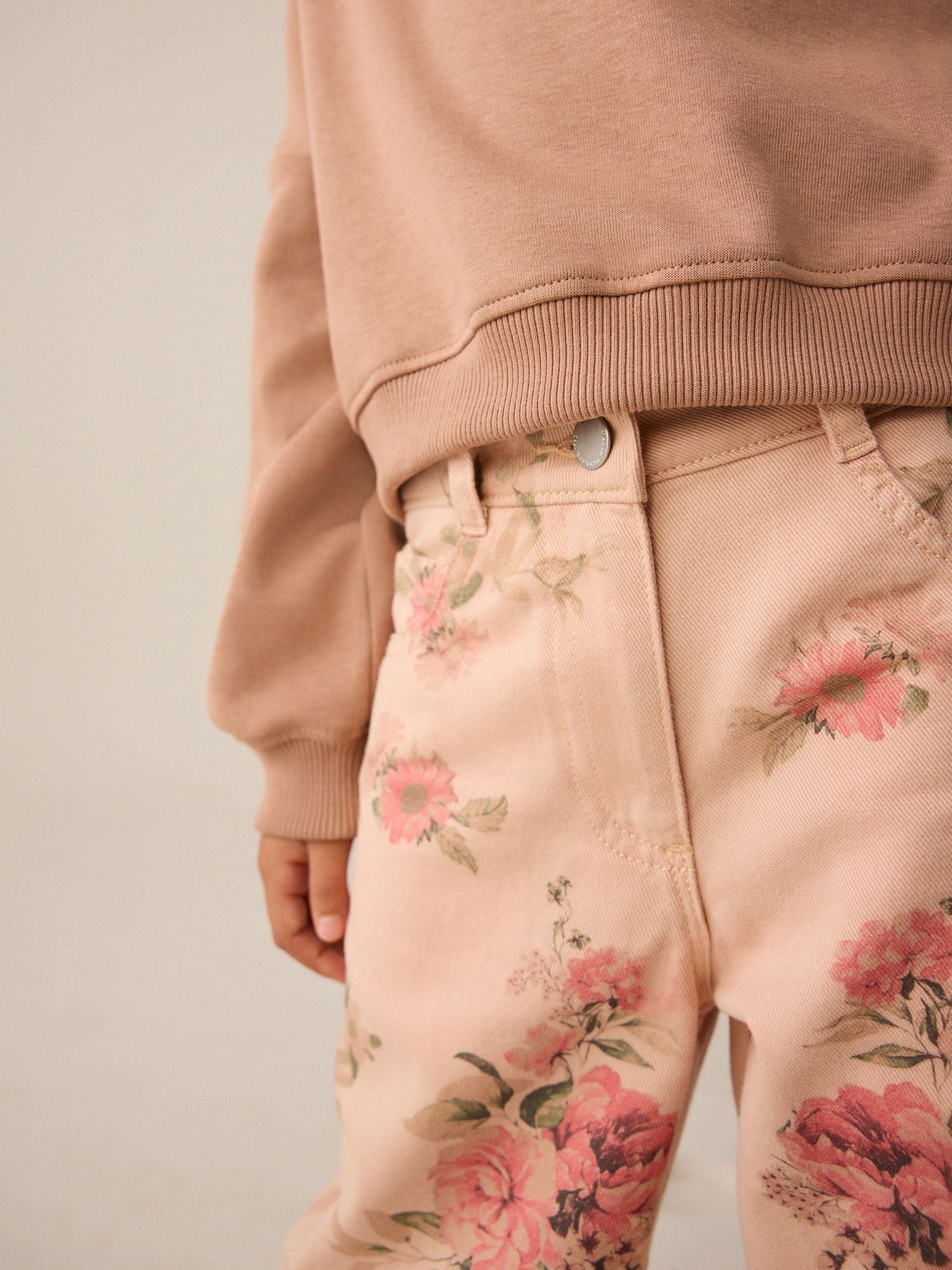 Dsiney Kidz - Pink Floral Print Wide Leg Jeans (3-16yrs) image 4
