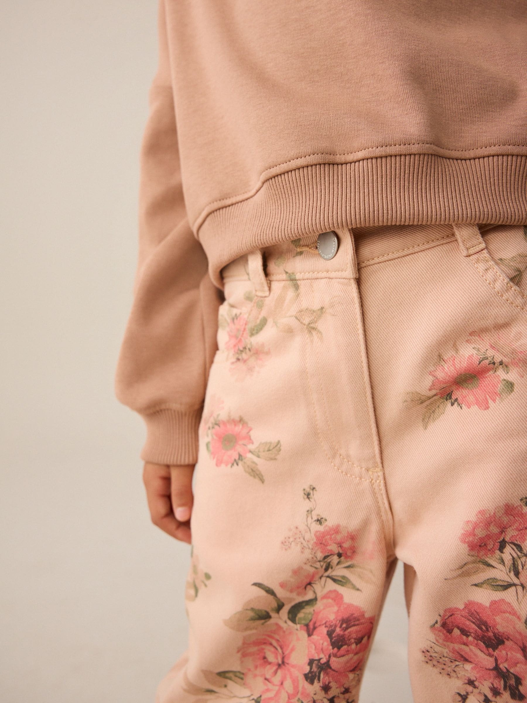 Dsiney Kidz - Pink Floral Print Wide Leg Jeans (3-16yrs) image 4