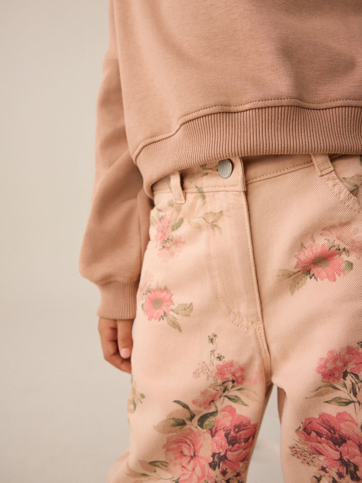 Dsiney Kidz - Pink Floral Print Wide Leg Jeans (3-16yrs) image 4