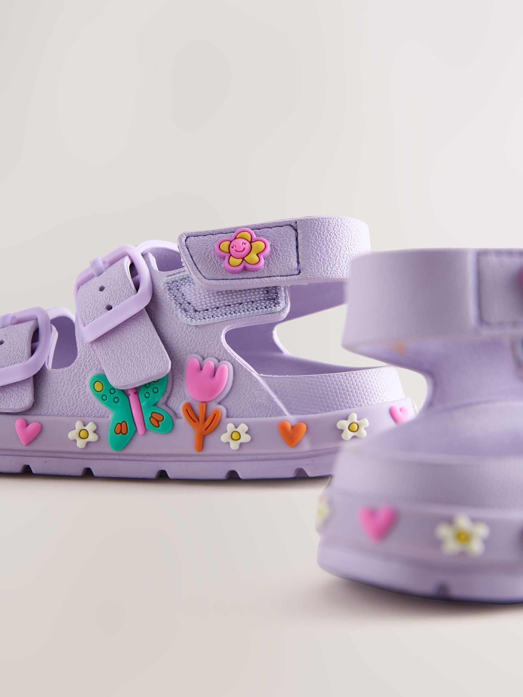 Purple Character Double Buckle Eva Sandals image 3