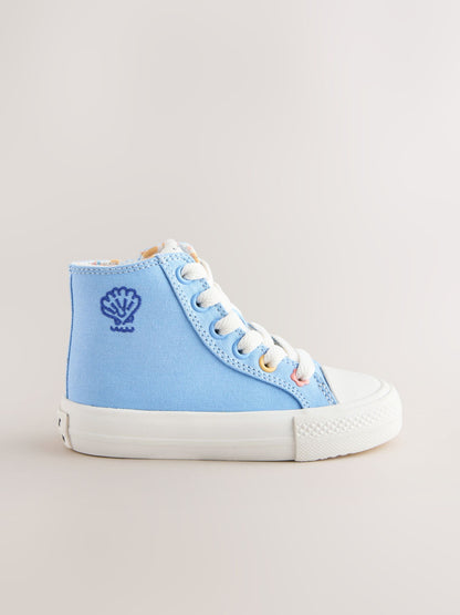 Blue Standard Fit (F) High Top Trainers image 3