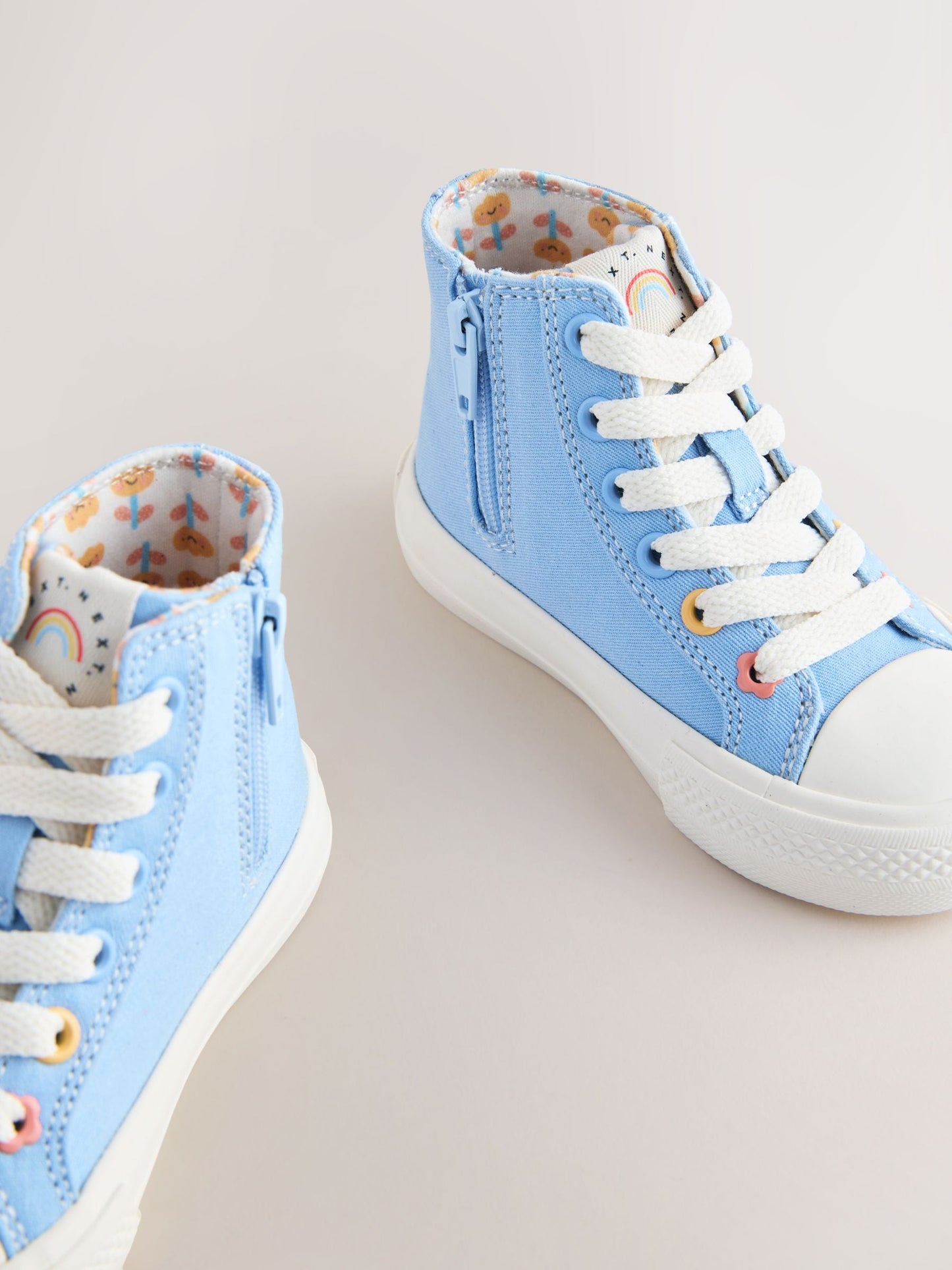 Blue Standard Fit (F) High Top Trainers image 5