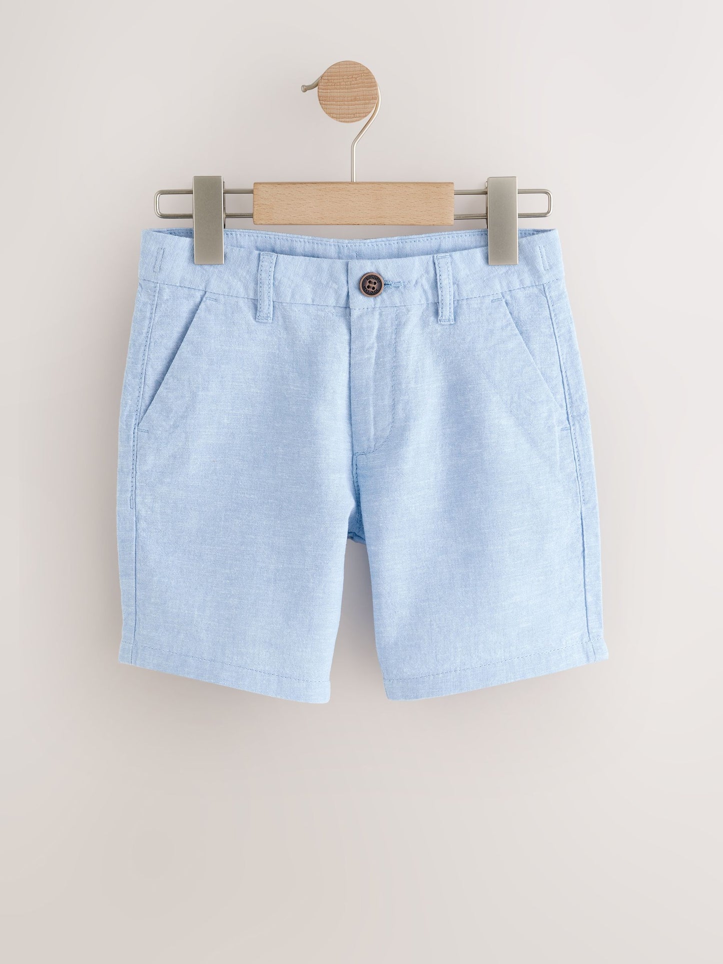 Dsiney Kidz - Blue Linen Blend Regular Fit Chino Shorts (3-16yrs) image 4