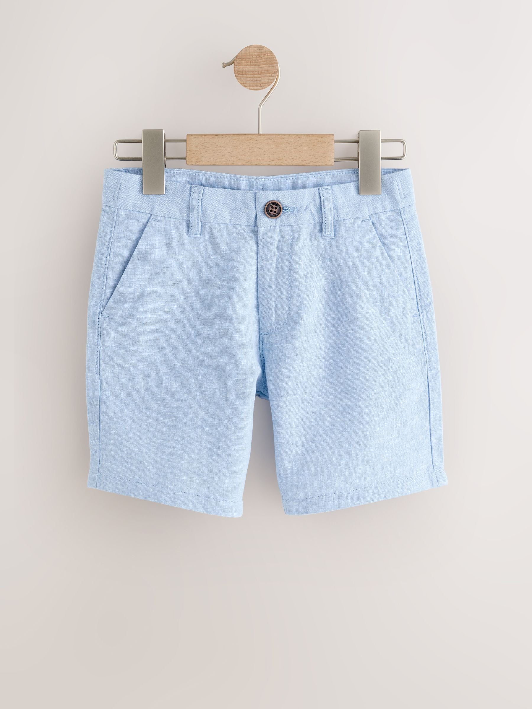 Dsiney Kidz - Blue Linen Blend Regular Fit Chino Shorts (3-16yrs) image 4