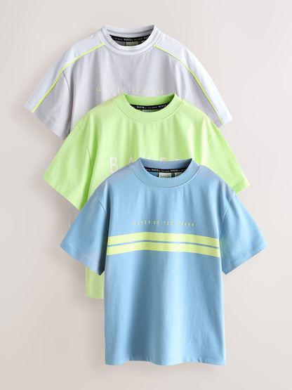 Dsiney Kidz - Baker by Ted Baker Lime Green/Blue Baker by Ted Baker 3 Pack T-Shirts image 1