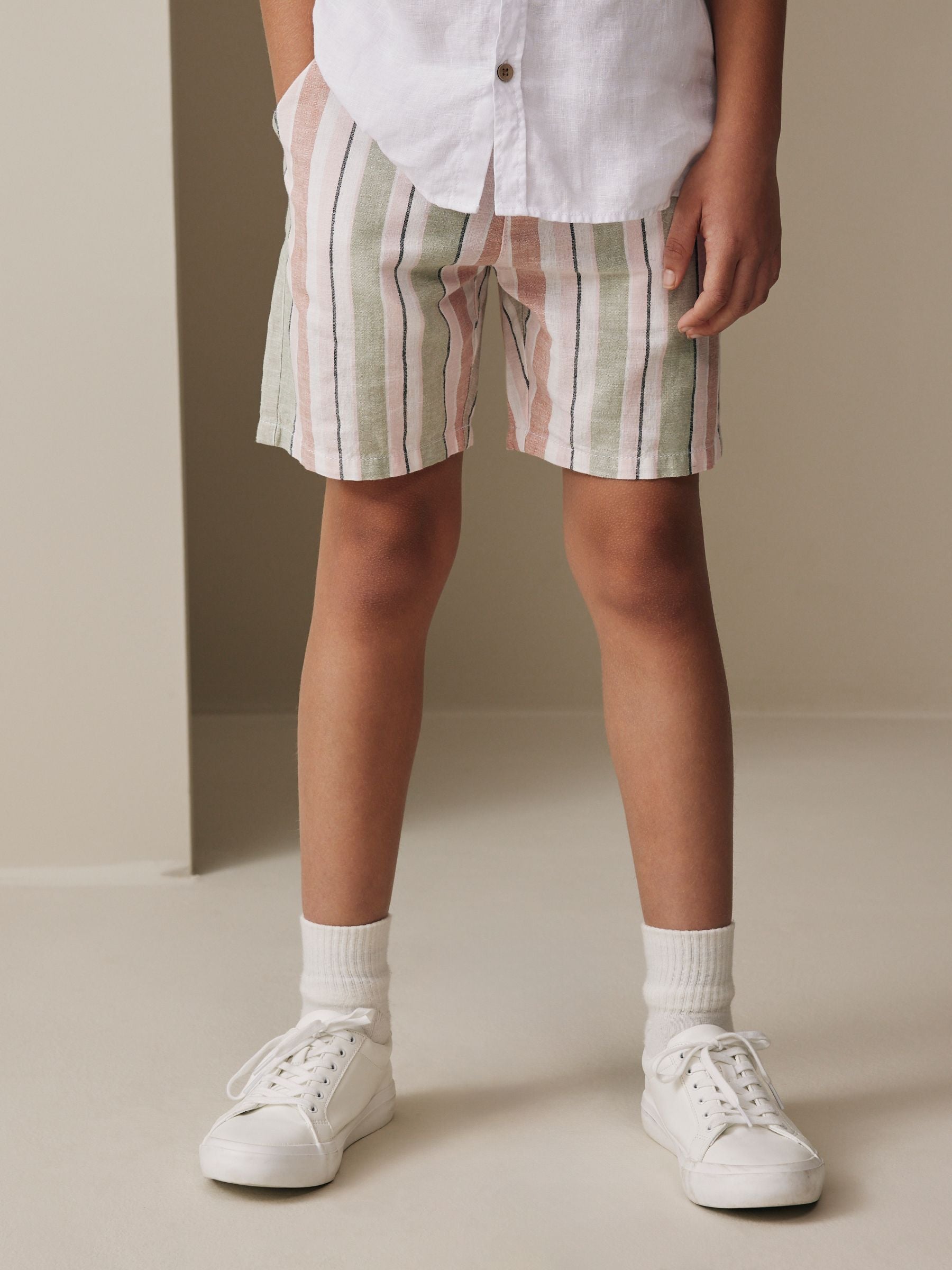 Dsiney Kidz - Multi Linen Blend Regular Fit Chino Shorts (3-16yrs) image 1