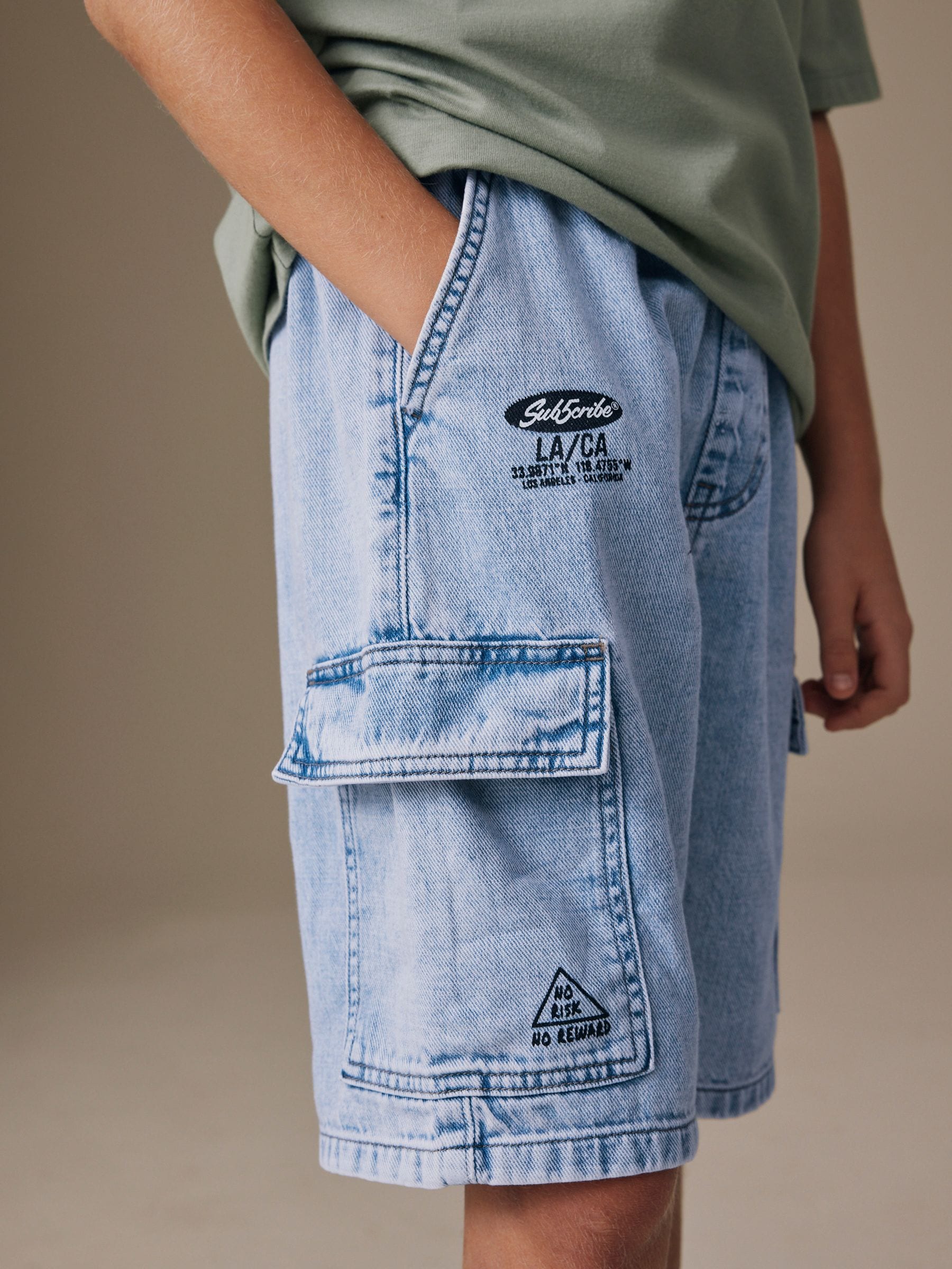 Dsiney Kidz - Bleach Denim Cargo Shorts (3-16yrs) image 5