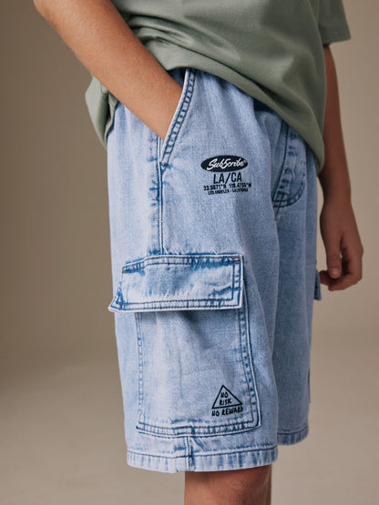 Dsiney Kidz - Bleach Denim Cargo Shorts (3-16yrs) image 5