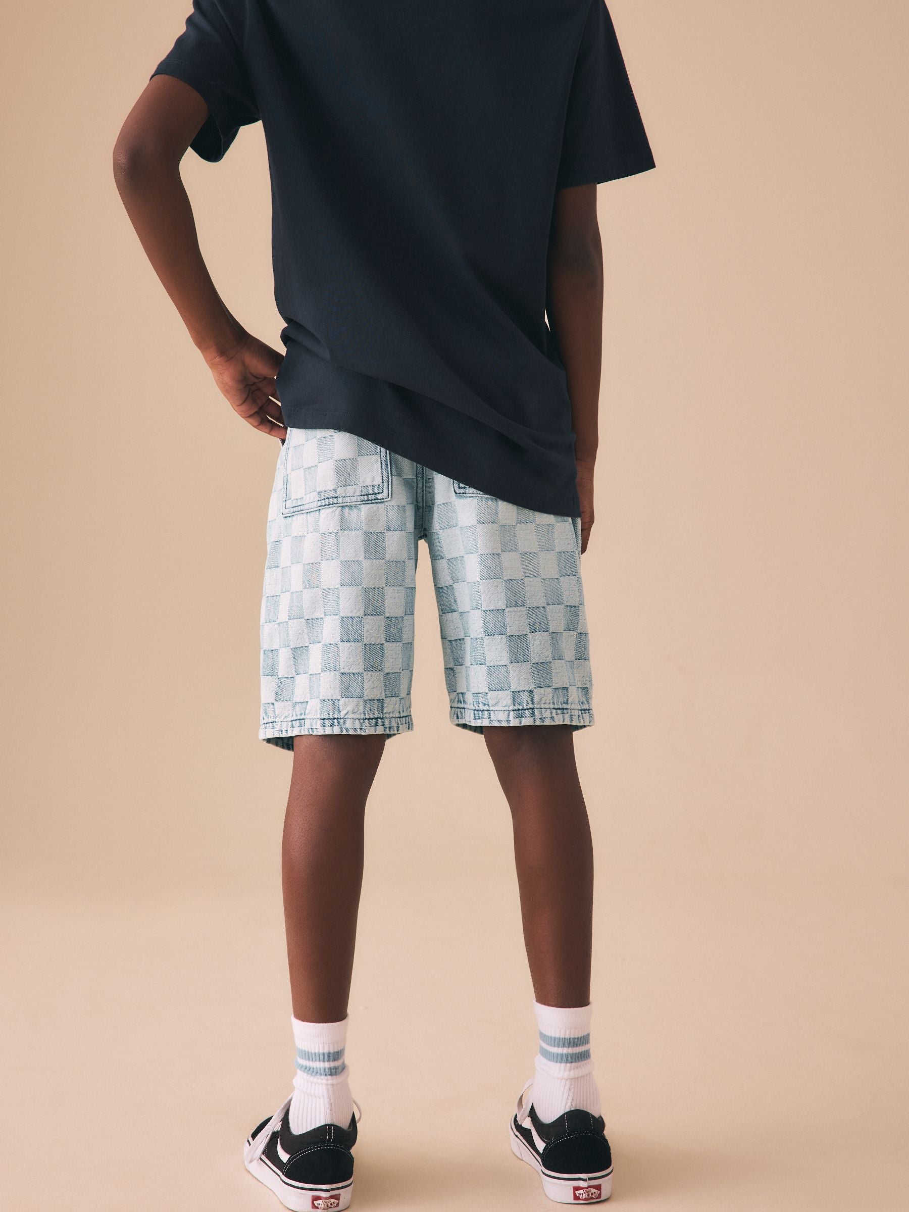 Dsiney Kidz - Bleach Check Denim Bermuda Pull On Shorts (3-16yrs) image 3