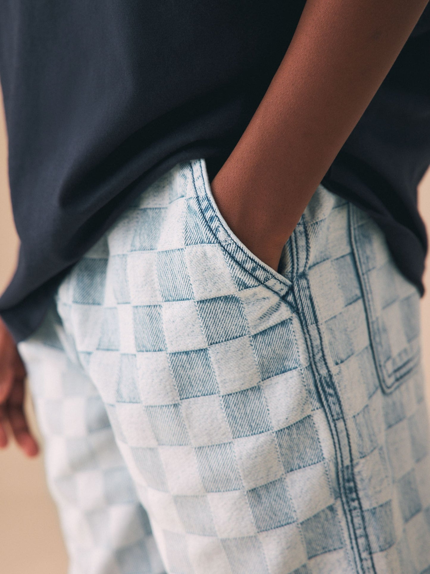 Dsiney Kidz - Bleach Check Denim Bermuda Pull On Shorts (3-16yrs) image 4
