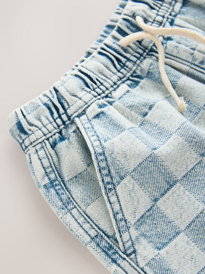 Dsiney Kidz - Bleach Check Denim Bermuda Pull On Shorts (3-16yrs) image 8