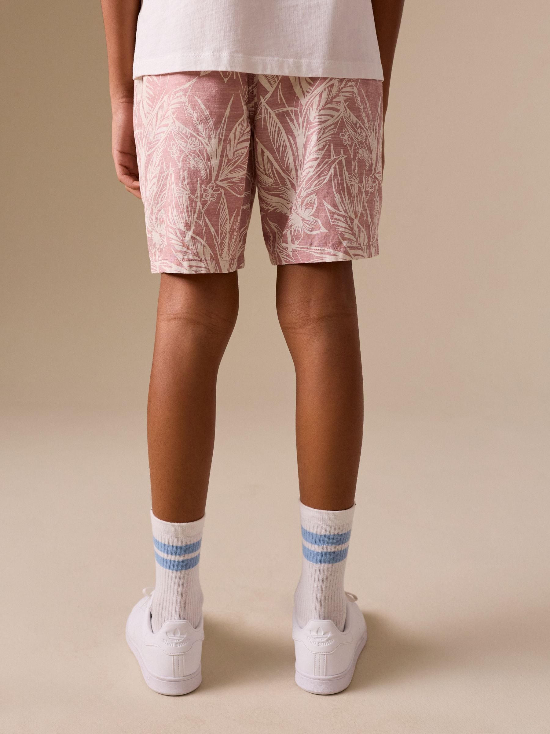 Dsiney Kidz - Leaf Print Pink Hybrid Waist Shorts (3-16yrs) image 2