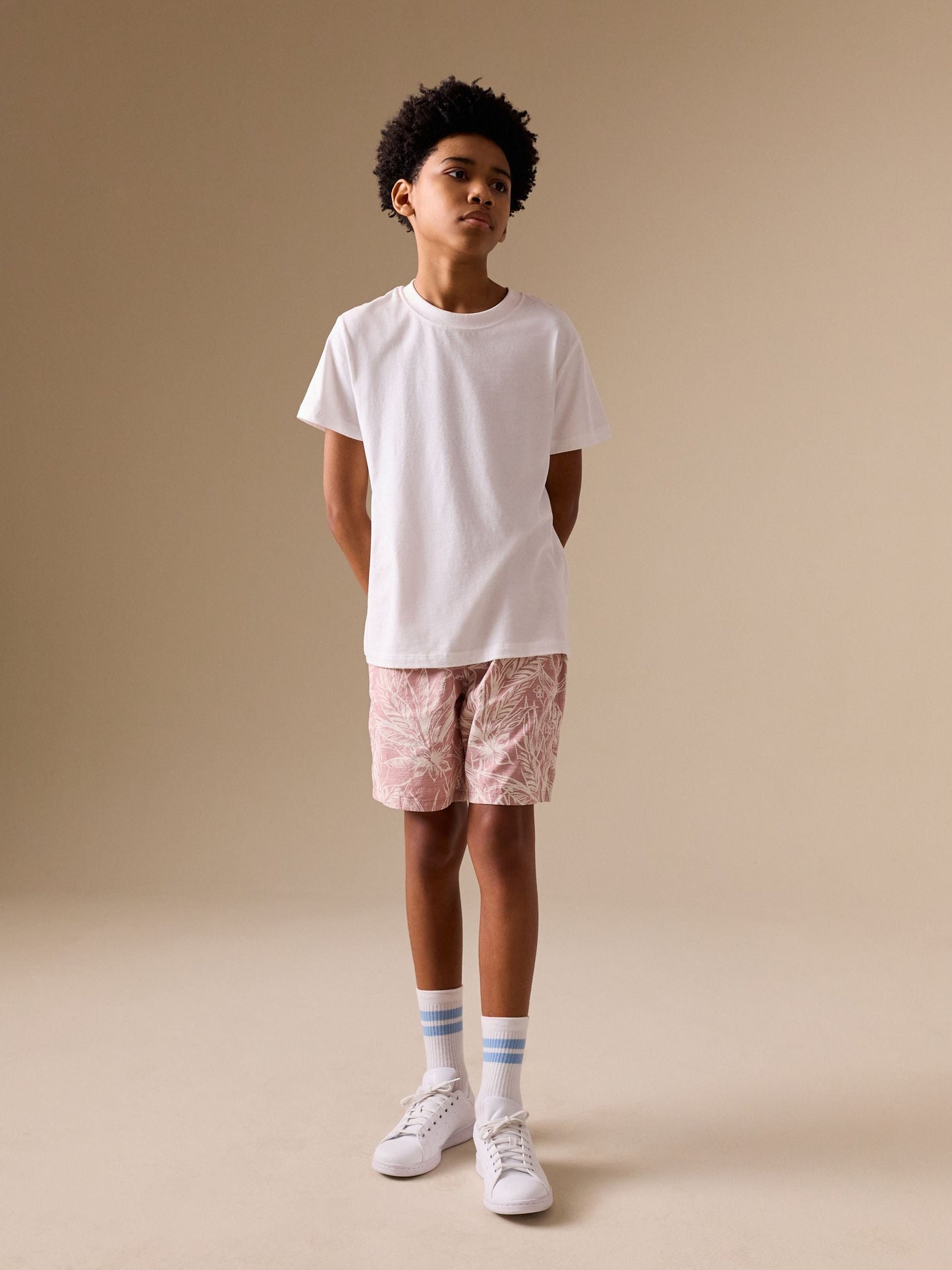 Dsiney Kidz - Leaf Print Pink Hybrid Waist Shorts (3-16yrs) image 3