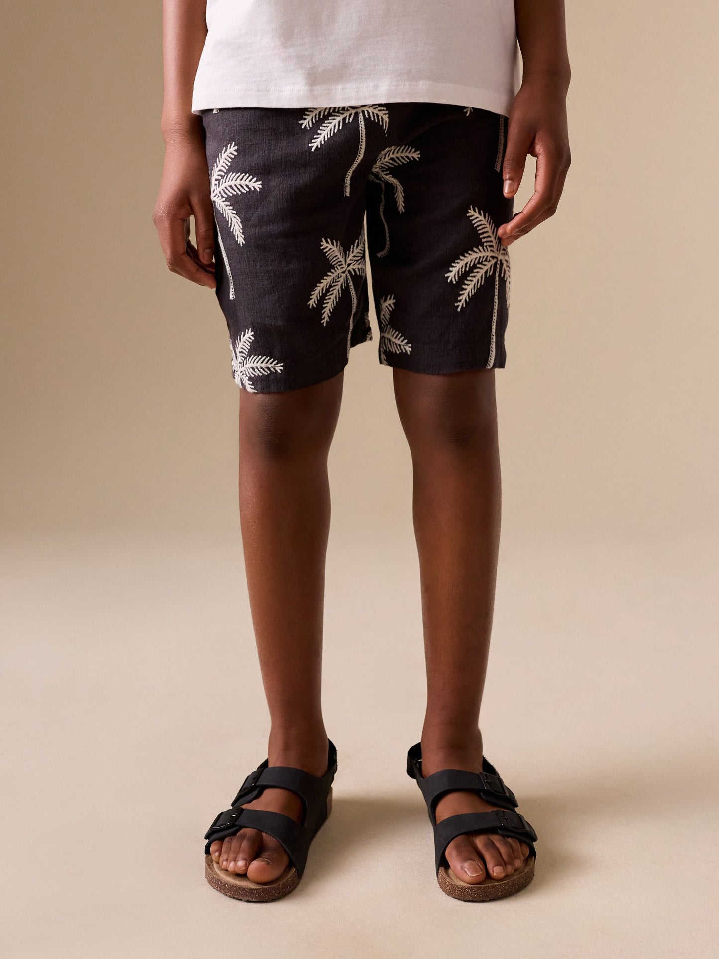 Dsiney Kidz - Charcoal Grey Linen Blend Pull on Shorts (3-16yrs) image 1