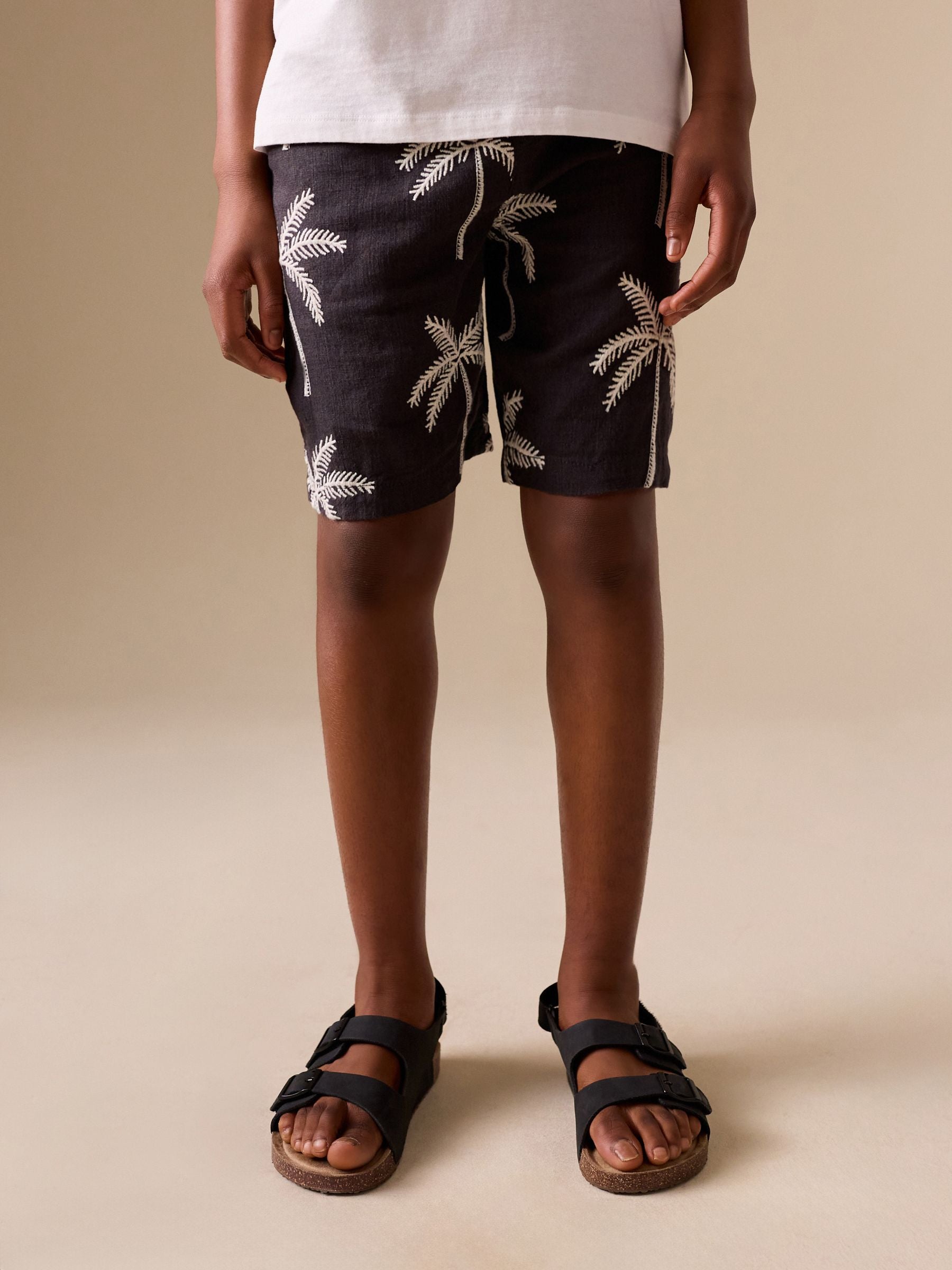 Dsiney Kidz - Charcoal Grey Linen Blend Pull on Shorts (3-16yrs) image 1