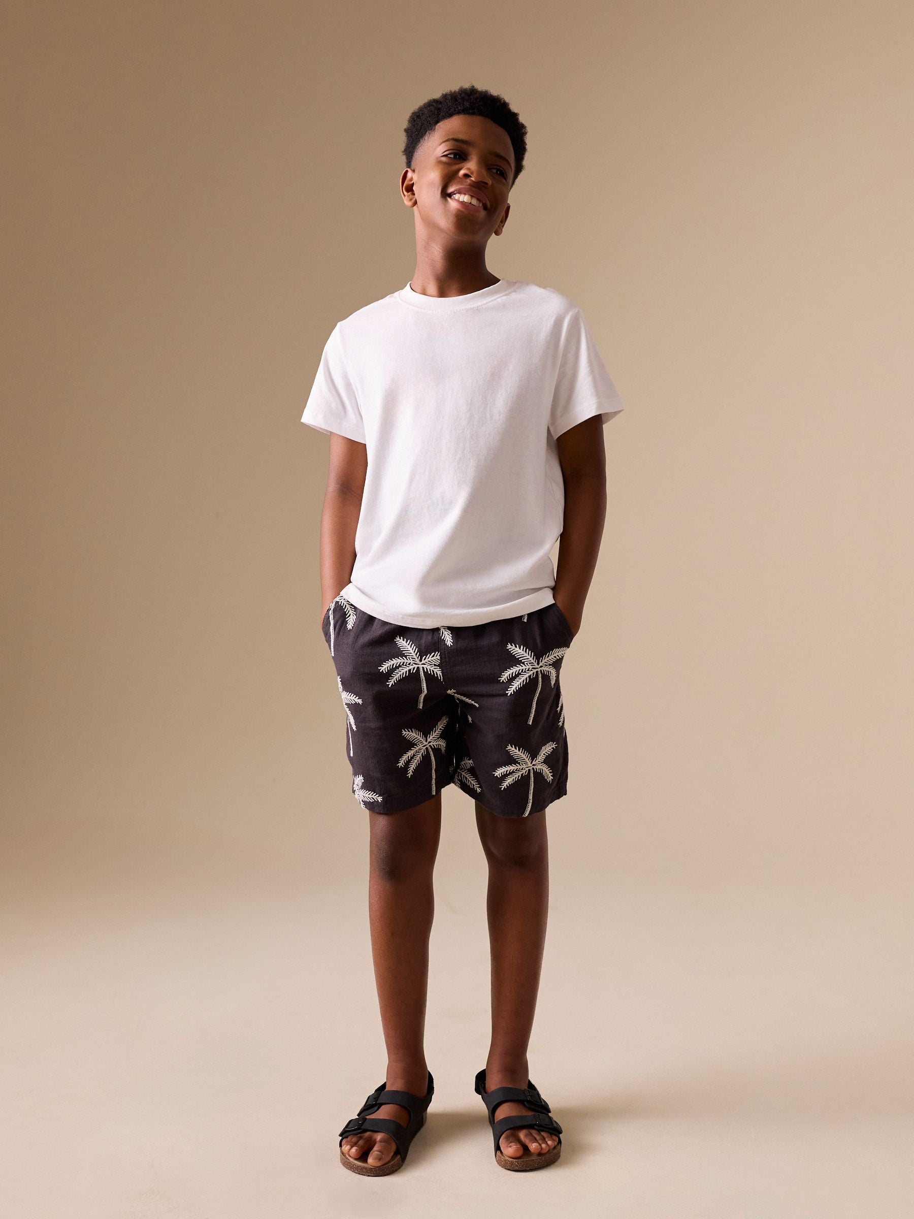 Dsiney Kidz - Charcoal Grey Linen Blend Pull on Shorts (3-16yrs) image 2