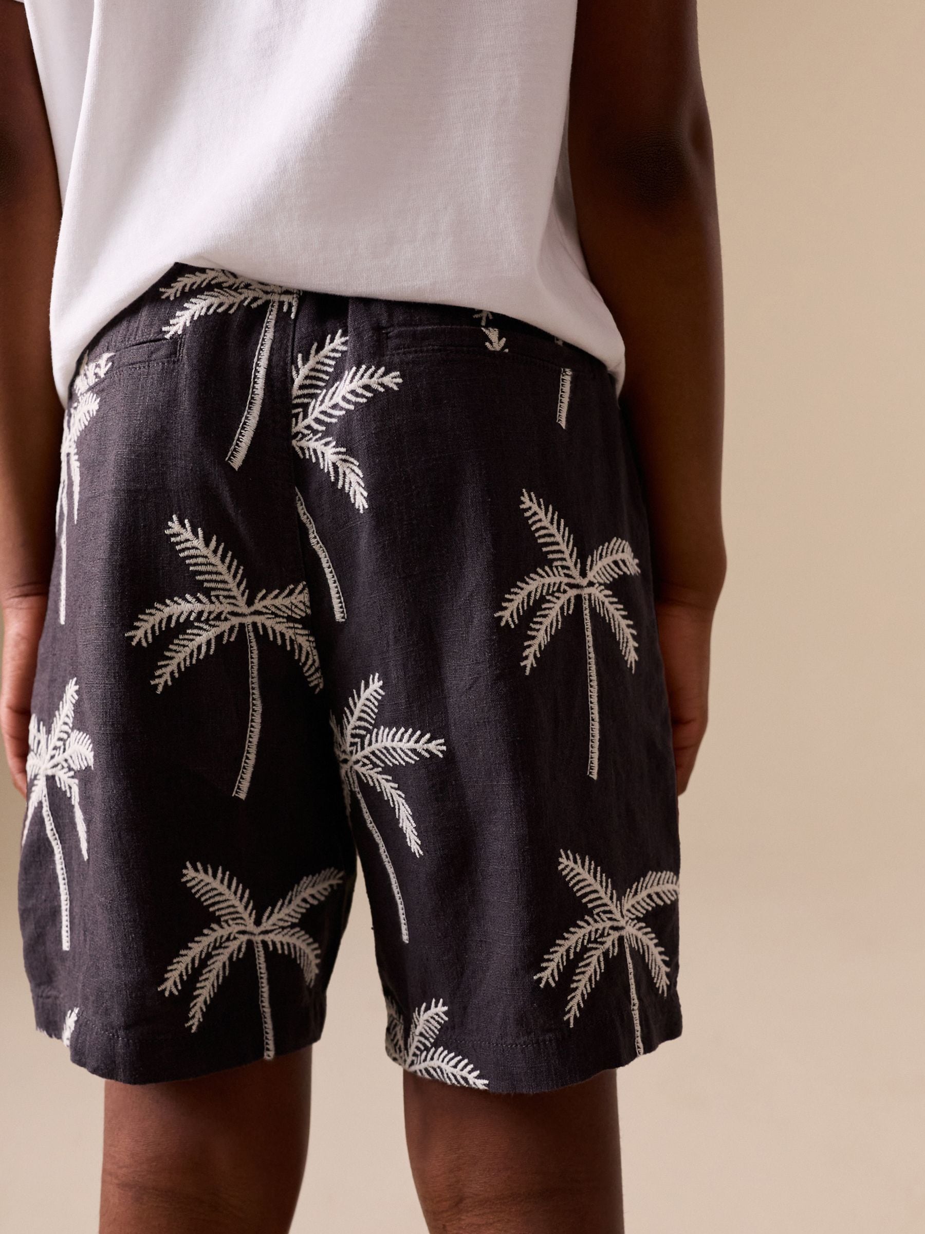 Dsiney Kidz - Charcoal Grey Linen Blend Pull on Shorts (3-16yrs) image 3