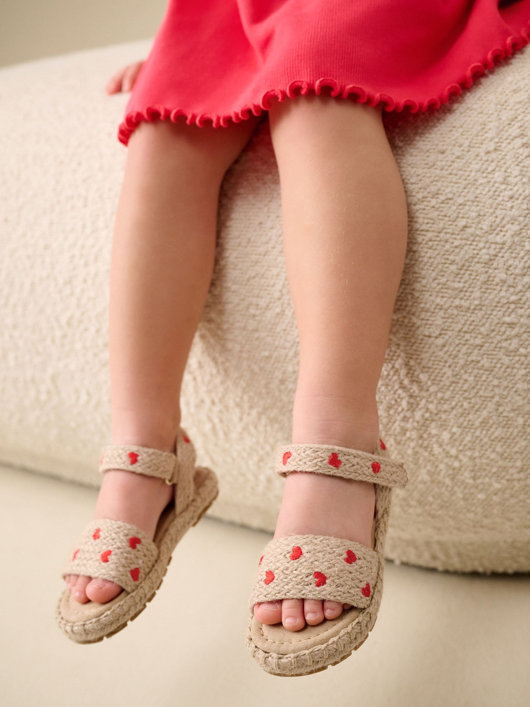 Neutral Heart Ankle Strap Sandals with Touch Fastening image 1