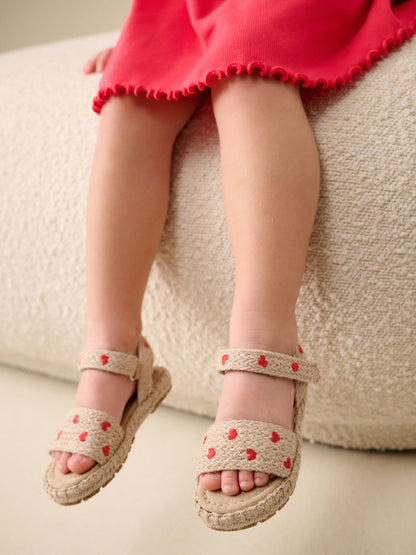 Neutral Heart Ankle Strap Sandals with Touch Fastening image 1