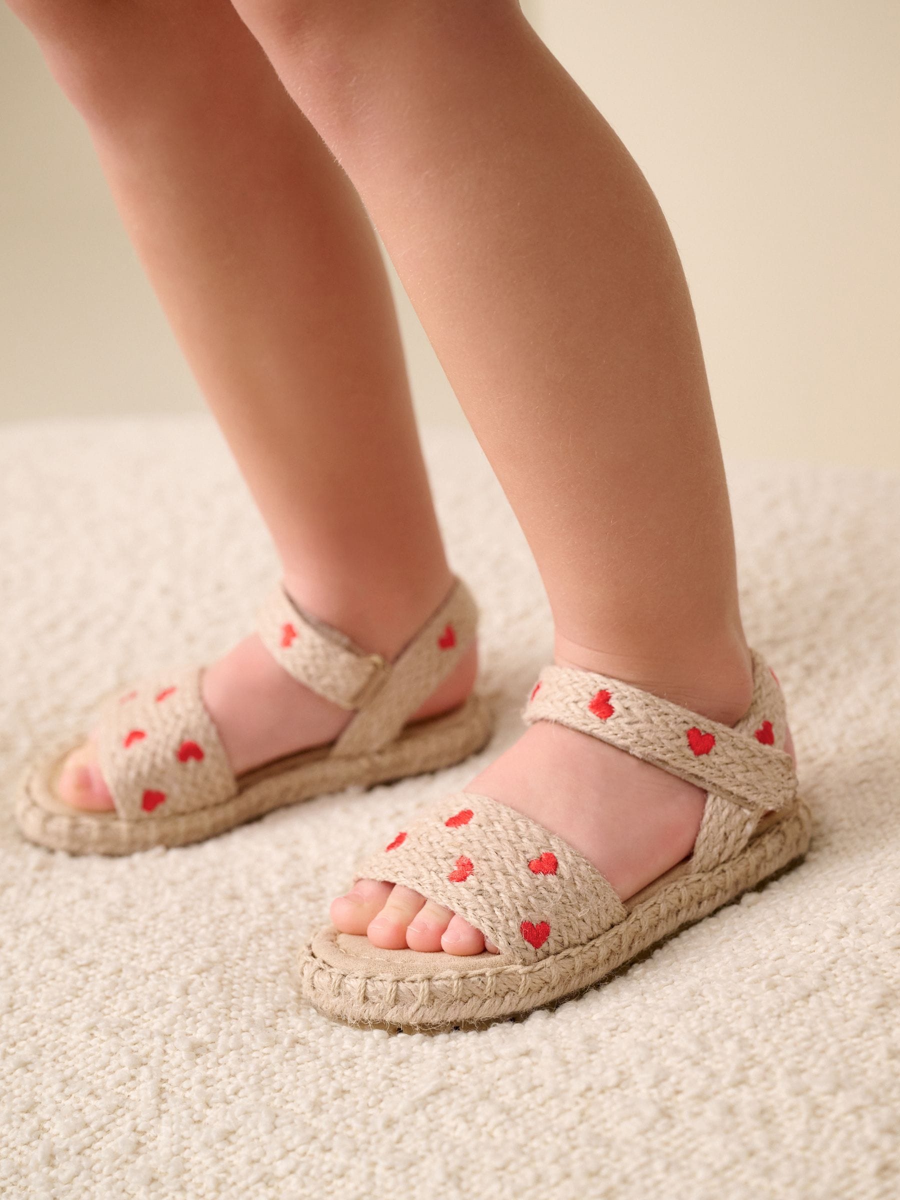 Neutral Heart Ankle Strap Sandals with Touch Fastening image 2