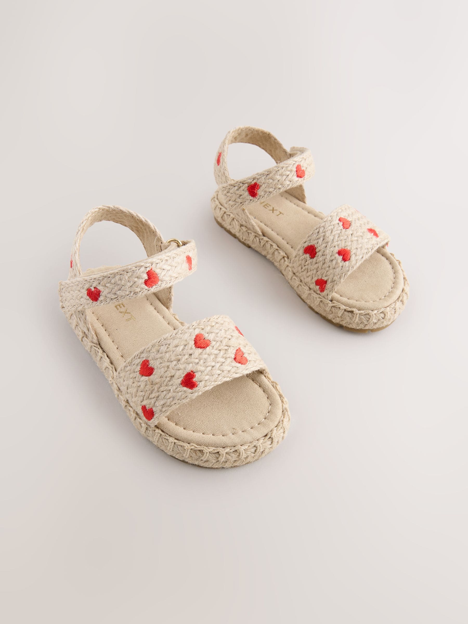 Neutral Heart Ankle Strap Sandals with Touch Fastening image 3