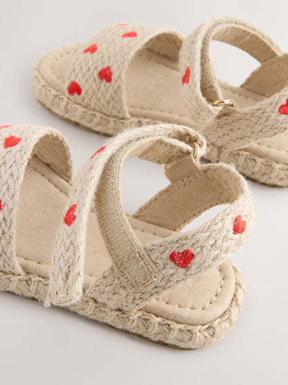 Neutral Heart Ankle Strap Sandals with Touch Fastening image 5