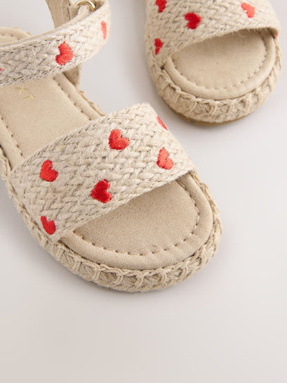 Neutral Heart Ankle Strap Sandals with Touch Fastening image 6