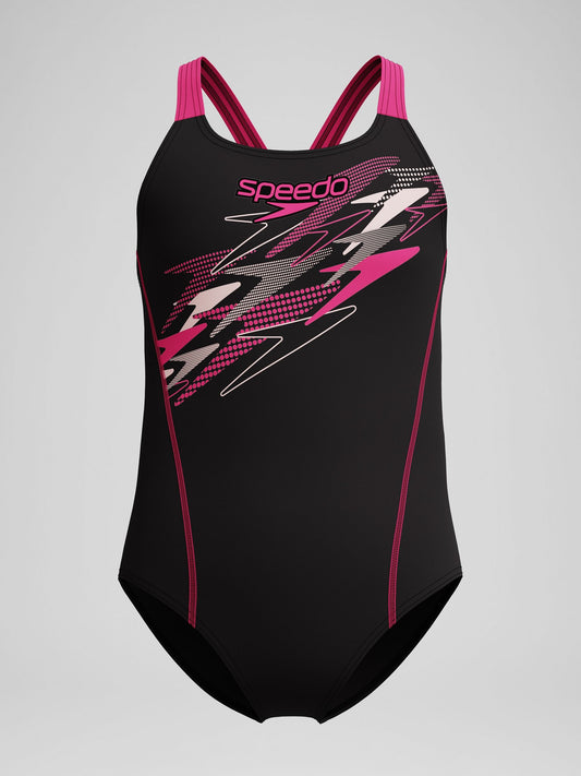 Dsiney Kidz - Speedo Black Medley Logo Medalist One Piece Swimsuit image 1