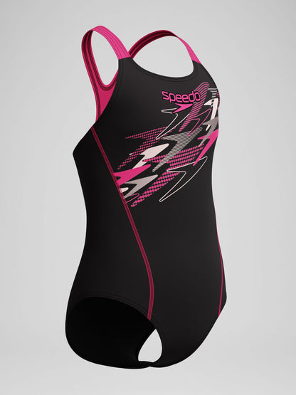 Dsiney Kidz - Speedo Black Medley Logo Medalist One Piece Swimsuit image 2