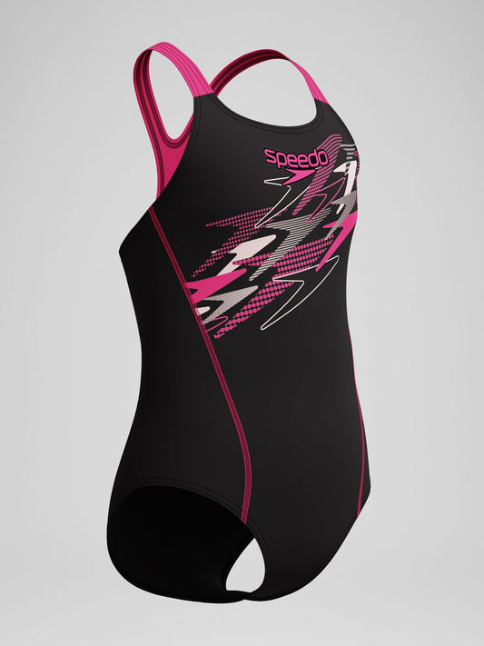 Dsiney Kidz - Speedo Black Medley Logo Medalist One Piece Swimsuit image 2