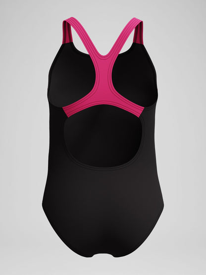 Dsiney Kidz - Speedo Black Medley Logo Medalist One Piece Swimsuit image 5