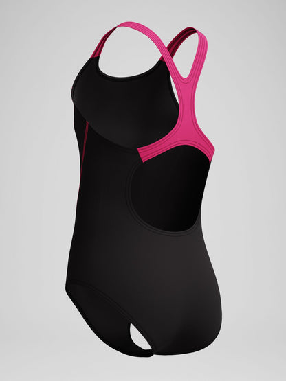 Dsiney Kidz - Speedo Black Medley Logo Medalist One Piece Swimsuit image 6